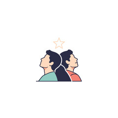 Fototapeta premium Two people looking up at a star.
