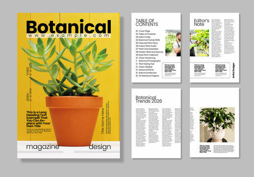 Botanical Plant Magazine Template