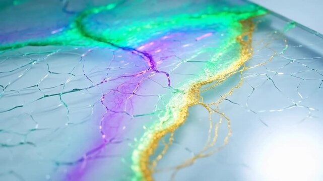 Iridescent Fractals: Stress Patterns on Glass