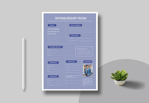 Sponsorship Form Template Layout