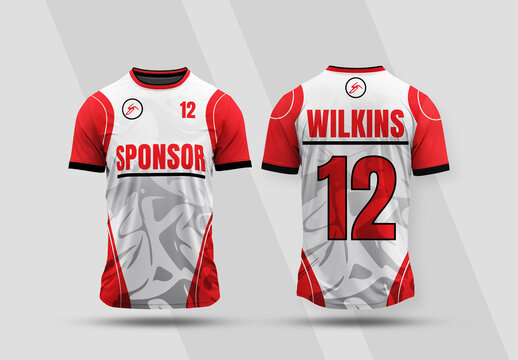 Red And White Sports Jersey Design