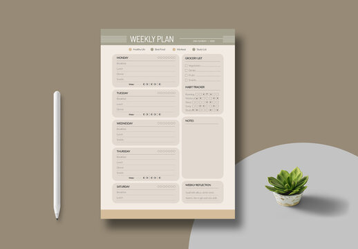 Weekly Plan Template Layout