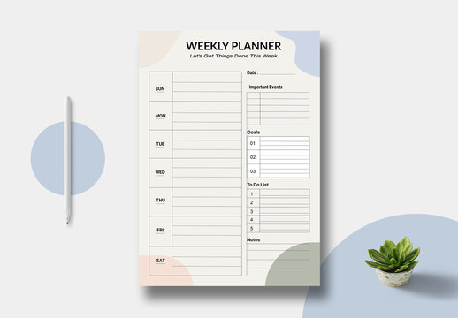 Weekly Planner Template Layout