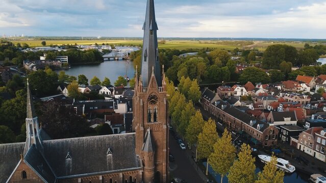 Netherlands from above, drone picture of European town