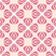 Fototapeta premium Pink Floral Geometric Seamless Pattern Design