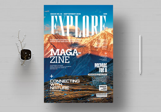 Travel Cover Magazine Template Layout