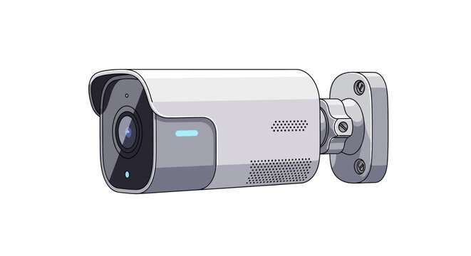 Modern surveillance camera for outdoor security monitoring.