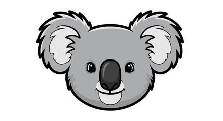 Fototapeta premium Cute cartoon koala face illustration