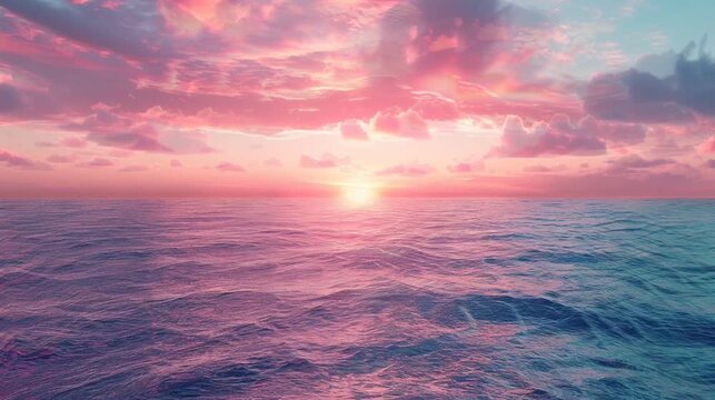 Peaceful Coastal Twilight Background Featuring Waves And Orange Sunlight