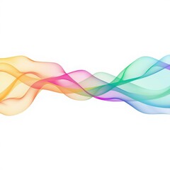 Naklejka premium Translucent flowing abstract rainbow waves create a beautiful ethereal pattern.