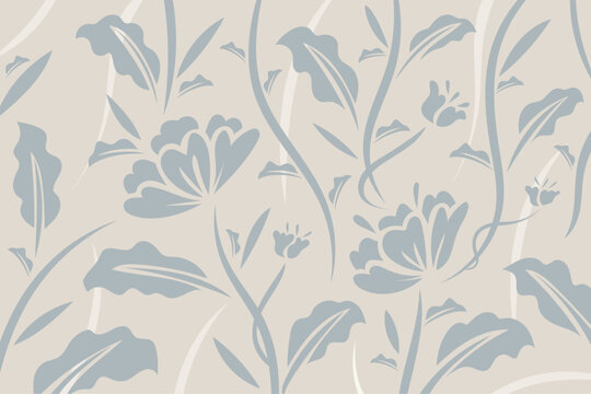 Classic rococo style flower seamless pattern