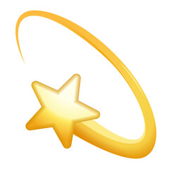 Shooting star / dizzy emoji, vector illustration isolated on transparent background. © Inka