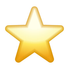 Obraz premium Yellow star emoji, vector illustration isolated on transparent background.