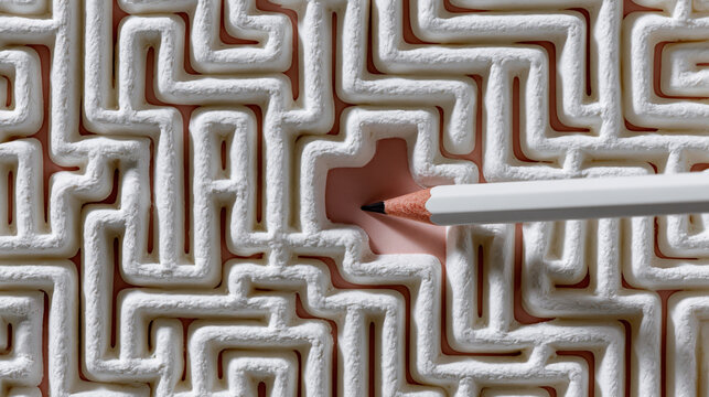 Maze pencil focus challenge solution direction path concept