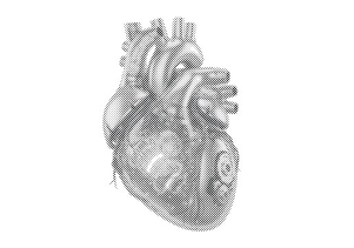 Cybernetic Cardiac Prosthetic Heart 3D Illustration with Mechanical Aortic Valves and LED Coronary Veins
