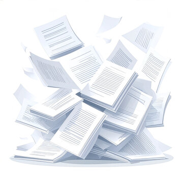 Flying papers documents illustration