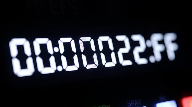 Digital Timer Displaying Time Code with Hexadecimal Values.