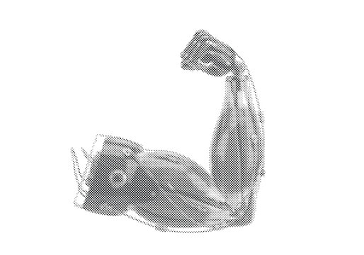 Artificial Cybernetic Bicep Muscle 3D Render with Electroactive Polymer Fiber and Robotic Titanium Actuator