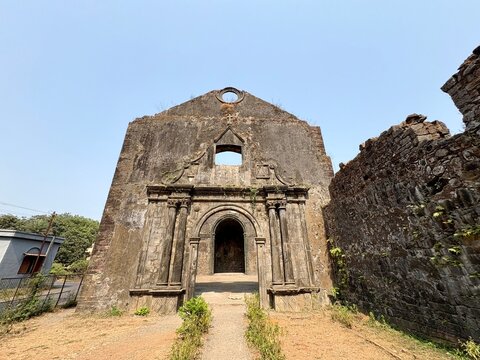 Historic ruins of Holy Name of Jesus Church at Vasai Fort India