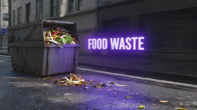 Food waste. Food in the trash.