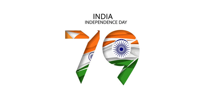 India Independence Day Celebration with Tricolor and Ashoka Chakra.