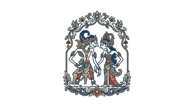 Traditional Indonesian Wayang Kulit Shadow Puppets.