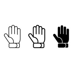 Obraz premium Hand icon set, outline, solid, silhouette, white background, vector illustration