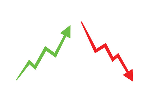 Up and down arrow trend illustration