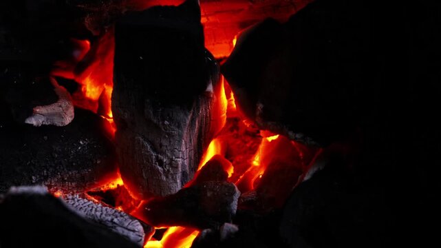 fire in fireplace