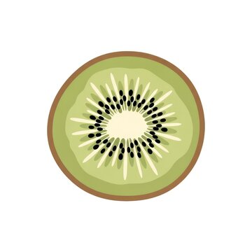 Vibrant green kiwi fruit slice top view
