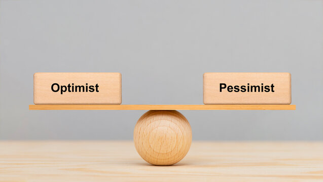 Optimismus und Pessimismus im Gleichgewicht auf der Kippe