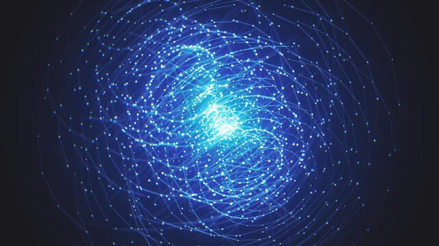 Digital Network Technology Nodes Animation
Abstract background with 3d light nodes network flowing on a black background