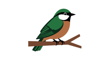 Small bird profile with green and orange plumage © bima