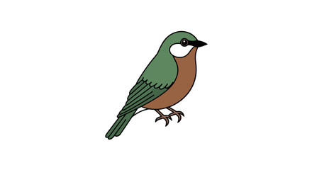 Small songbird profile with halftone dot pattern on left side © bima