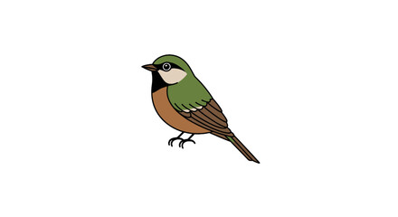 Green and orange bird illustration in halftone dot style © bima