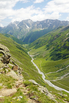 Taschach stream not far from Pitztaler glacier, the Austrian Alps