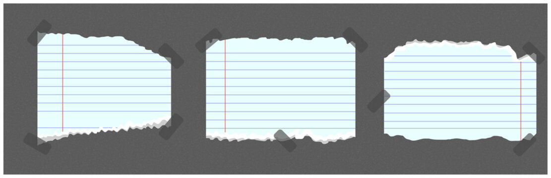 a set of torn vector paper in a ruler
