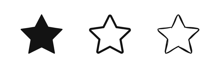 Obraz premium Star Rating and Favorite Icon Set for Reviews and Quality Feedback
