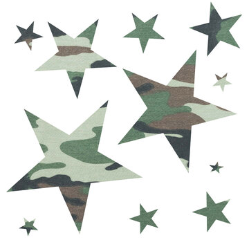 seamless camo  pattern with stars