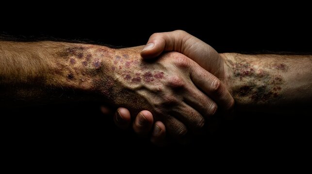 Comparison of skin reactions showing positive and negative allergy tests on forearm