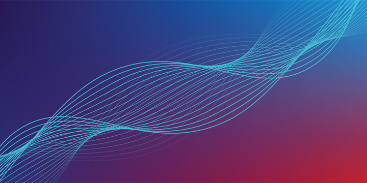 Blue purple red gradient mesh abstract background with wavy blended lines nice for wallpaper or banner