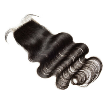 body wavy black human hair weaves extensions lace closure