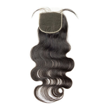 body wavy black human hair weaves extensions lace closure