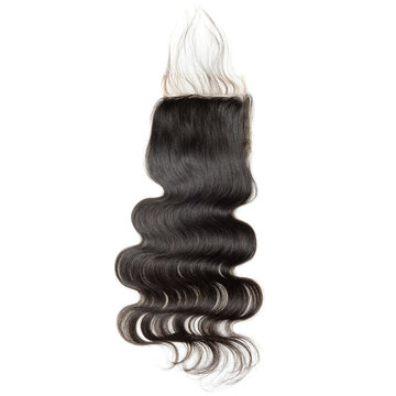body wavy black human hair weaves extensions lace closure