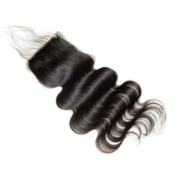 body wavy black human hair weaves extensions lace closure