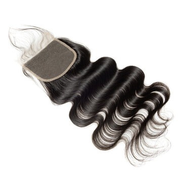 body wavy black human hair weaves extensions lace closure