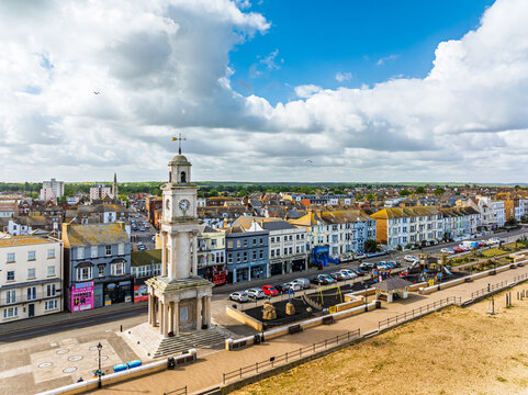Herne Bay Clock Tower from a drone, Herne Bay, Kent, England