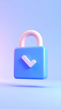 Blue Security Lock Minimal Illustration
