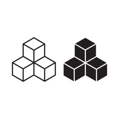 Obraz premium Stacked Cube Silhouettes On White Background Geometric Vector Illustration
