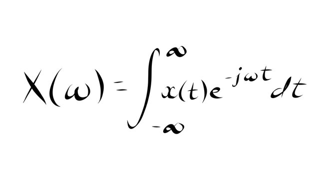 Fourier Transform Equation Showing Integral of Signal Times Complex Exponential in Clean Mathematical Typography